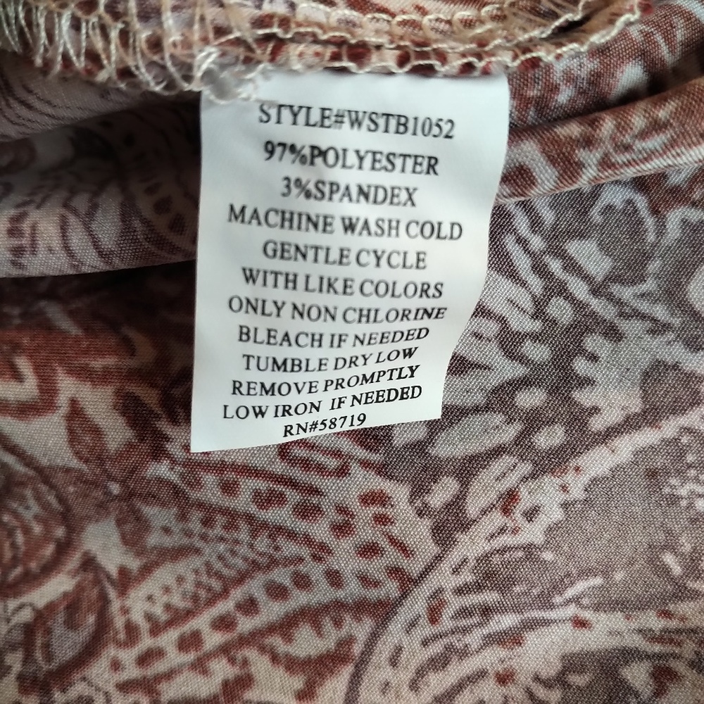 NY Collection Long Paisley Blouse NWT 3X - Picture 6 of 6
